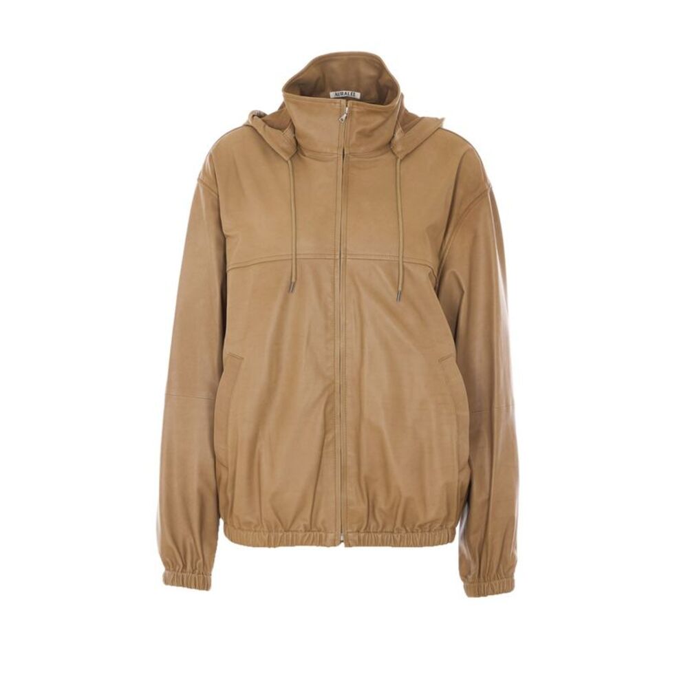 Auralee Women Fine Baby Calf Hooded Blouson
